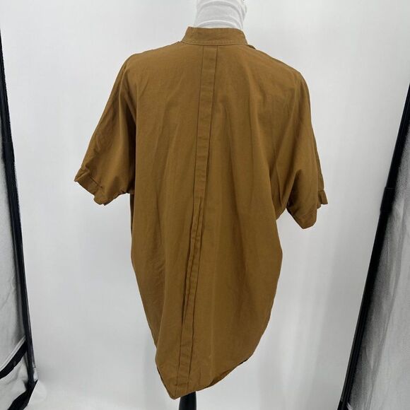 SBJ Austin One Size Brown Button Down Tunic Lagenlook Mandarin Collar Oversized - Picture 4 of 14